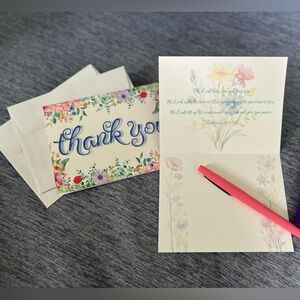 Set of 10 Thank You cards with scripture (includes envelopes) - handmade